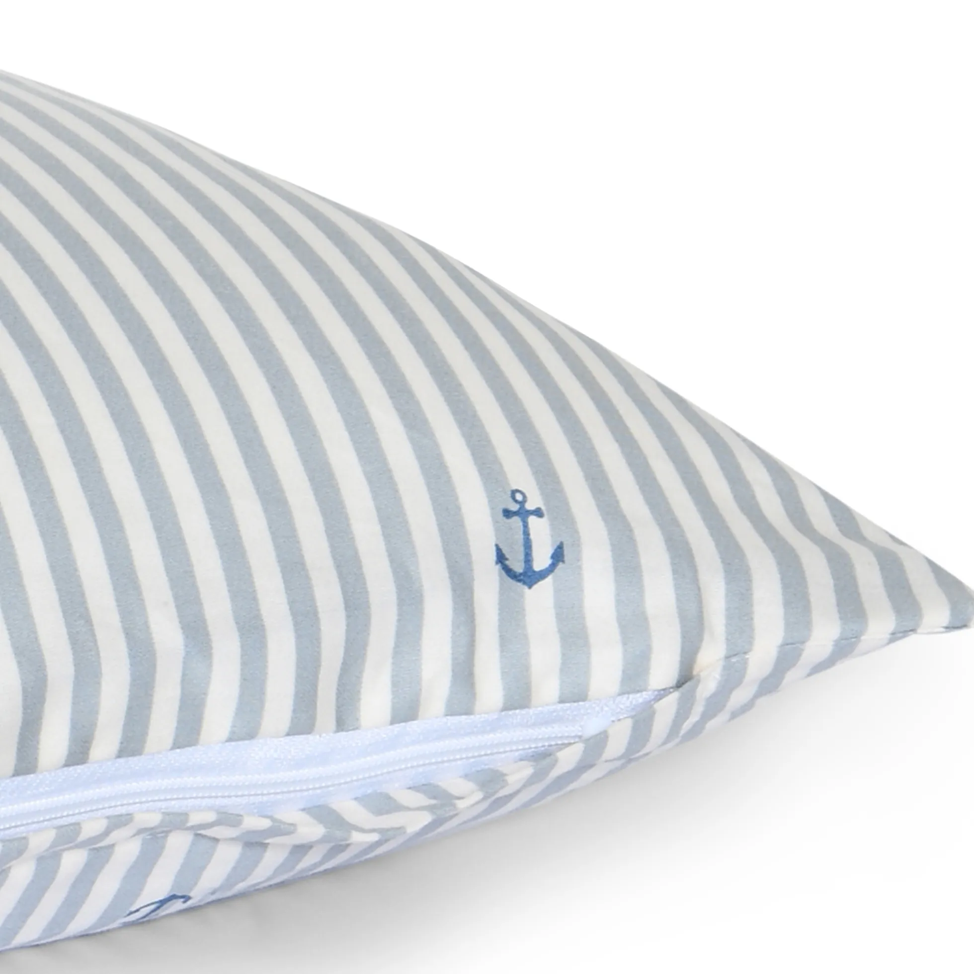 Baby sengetøj 70x100 cm - 100% økologisk bomuldssatin - Stribet med anker