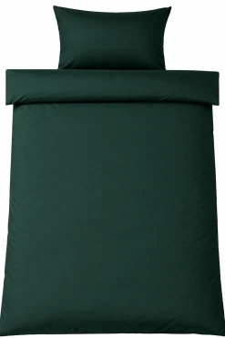 Bambus dobbelt sengetøj 200x220 cm - 100% bambus - Mørkegrønt satinvævet