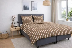 Bambus pudebetræk 60x63 cm - 100% bambus - Beige stribet