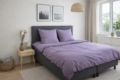 Bambus sengetøj 140x220 cm - 100% bambus - Lilla satinvævet