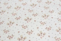 Blomstret sengetøj - 100% bomuldssatin - Junior sengetøj 100x140 cm - Hvid og rosa