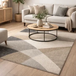 Gulvtæppe - 160x220 cm - Beige med mønster - Thales - Nordstrand Home