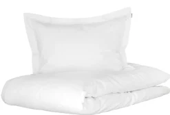 Junior sengetøj 100x140 cm - 100% økologisk bomuldssatin - Hvide jacquardvævet striber