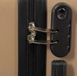 Kabine kuffert - Hardcase - Guld håndbagage kuffert med 4 hjul på tilbud