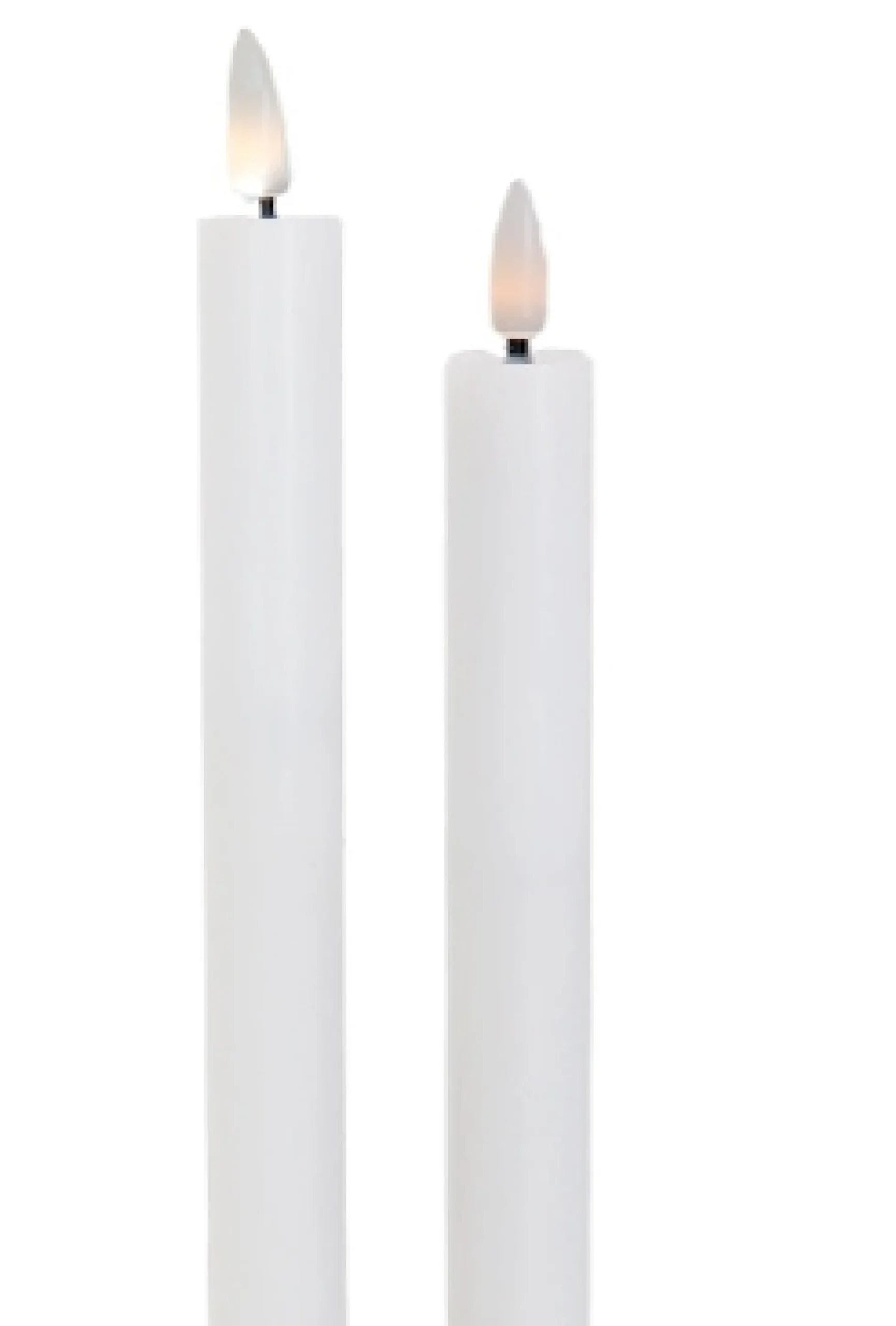LED kronelys - 2 stk. stagelys - 25 cm. - 3D flamme - Led stearinlys