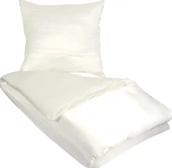 Silke sengetøj 240x220 cm - Hvidt sengetøj - King size - 100% Silke - Butterfly Silk