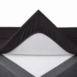 Splitlagen - U-split - 160x200 cm - Sort - 100% Bomuld jersey lagen - Stræklagen til elevationsseng