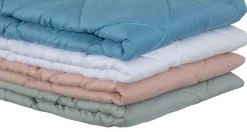 Vattæppe - Støvet rosa fiber sommerdyne af fibervat - 140x200 cm - Quiltet tæppe - Zen Sleep fiberdyne